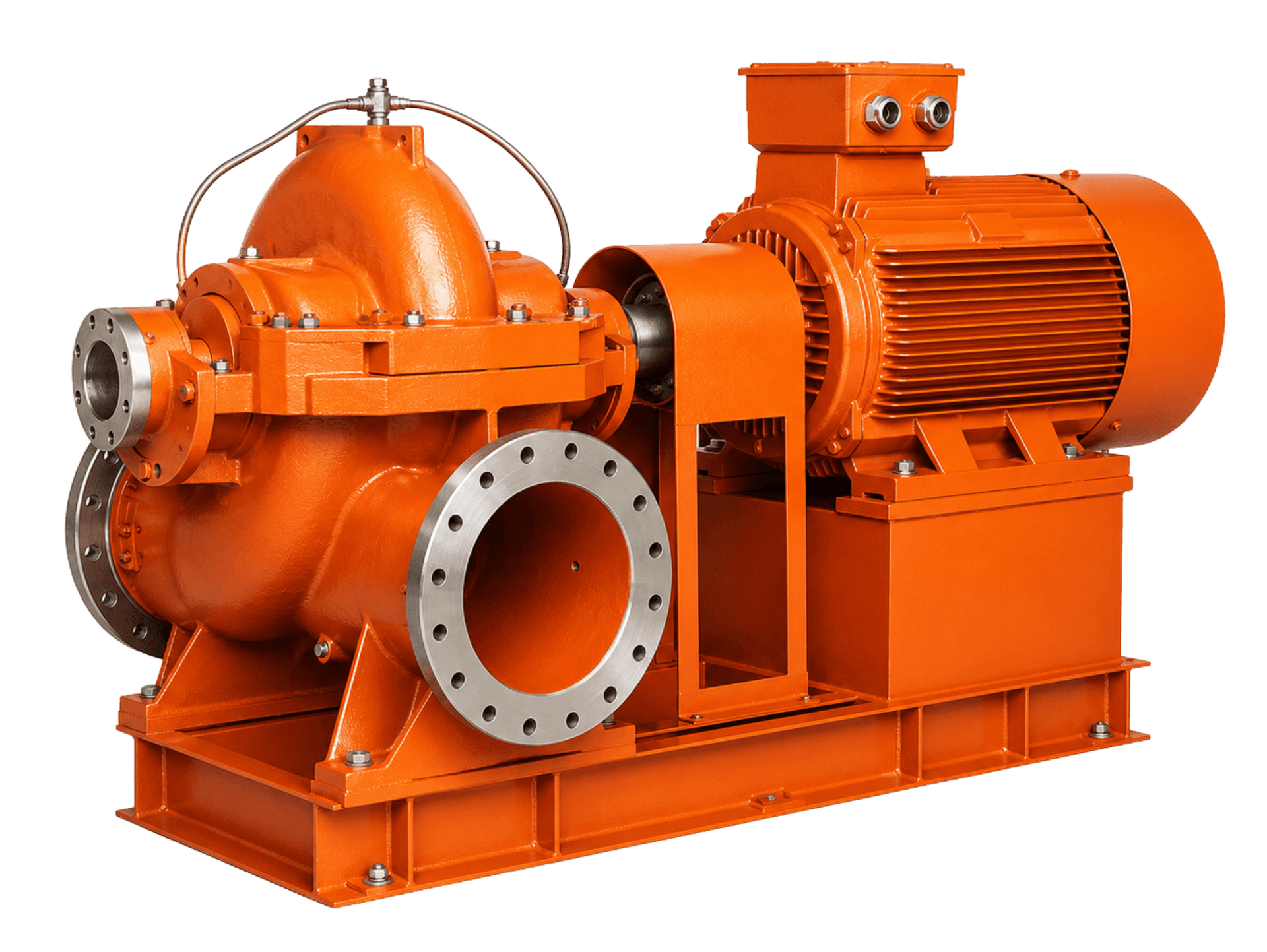 SCH split casing high flow pump coupled with motor by Shubham Industries