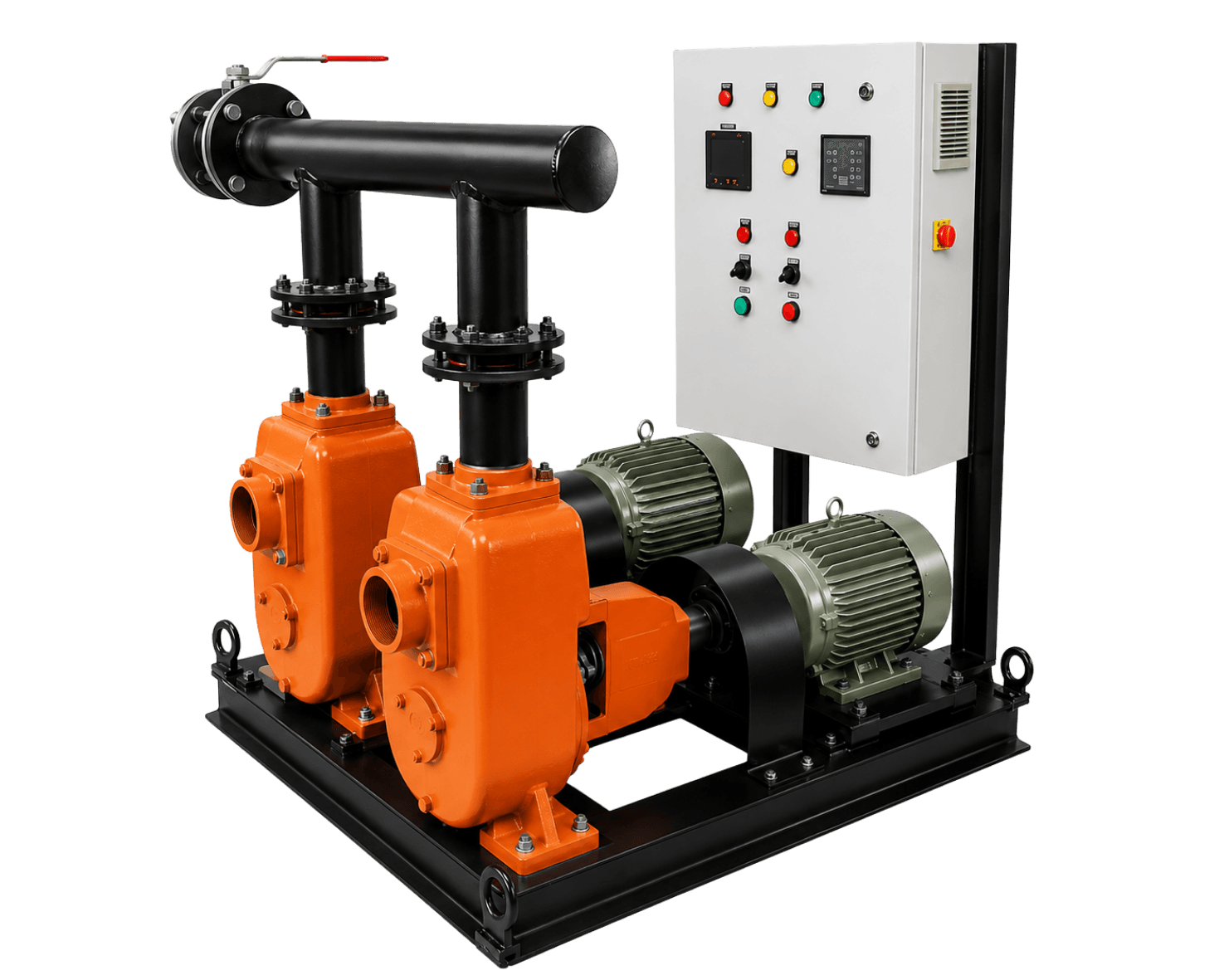 SPM Series double self-priming mud pump system with control panel by Shubham Industries