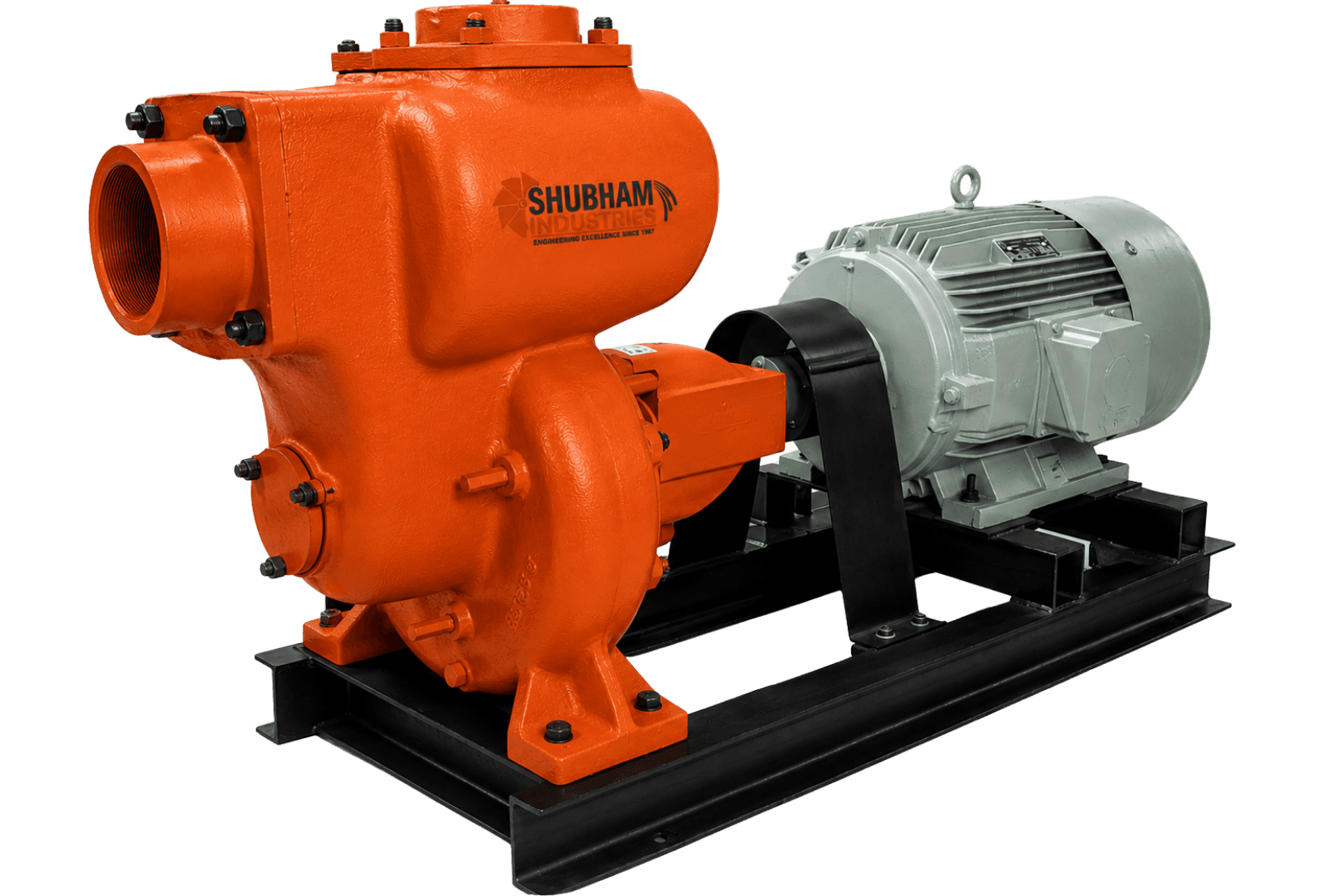 SPM Series self-priming mud pump coupled with motor by Shubham Industries